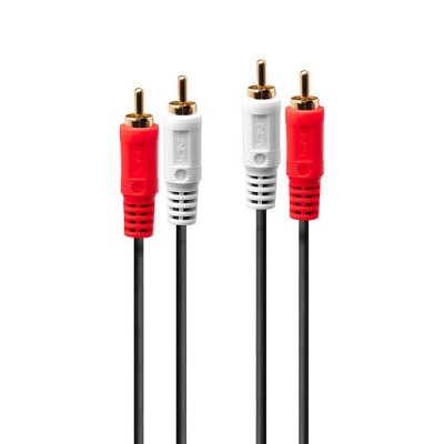 LINDY  Premium C&acirc;ble audio RCA x 2 (M) pour RCA x 2 (M) 2 m