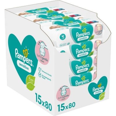  Lingettes b&eacute;b&eacute; SENSITIVE - Lot de 15 x 80 lingettes - 1200 lingettes