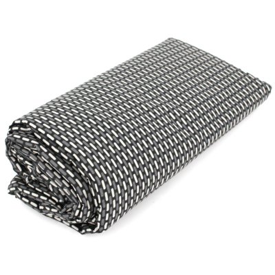 LINNEA  Drap Housse imprim&eacute; 200x200 cm Satin de Coton Enzo Noir