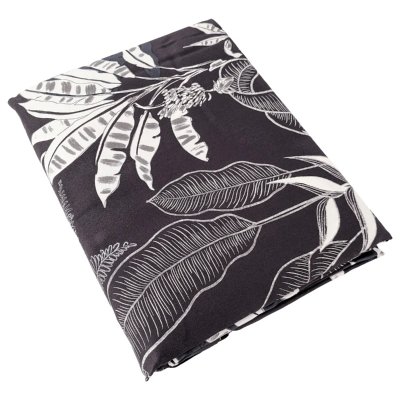 LINNEA  Drap plat 180x290 cm satin de coton CAYENNE noir Eb&egrave;ne