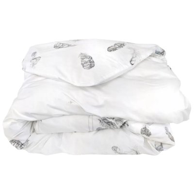 LINNEA  - Housse de couette percale pur coton plumes 300x240 cm - Blanc