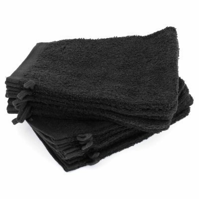 Linnea Lot de 12 gants de toilette 16x21 cm ALPHA noir