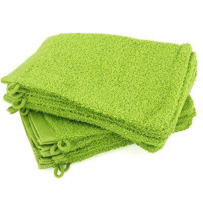 LINNEA  Lot de 12 gants de toilette 16x21 cm ALPHA vert Pistache