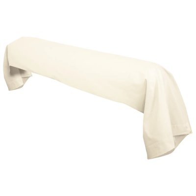 LINNEA  Taie de traversin uni 185X43 cm 100% Coton Alto Cr&egrave;me