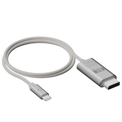 LINQ  C&acirc;ble USB-C vers HDMI 2m 8K Ultra HD S&eacute;rie ProCable Gris clair