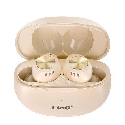 LINQ  &Eacute;couteurs Sans fil Bluetooth Microphone Int&eacute;gr&eacute; Beige