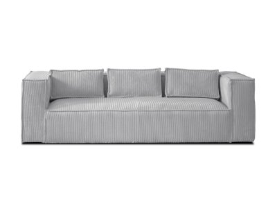 LISA DESIGN  Canap&eacute; 3 places STELLA - Velours c&ocirc;tel&eacute; Gris clair