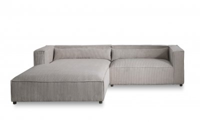 LISA DESIGN  Ela - canap&eacute; d'angle gauche 4 places - en velours c&ocirc;tel&eacute; - style contemporain