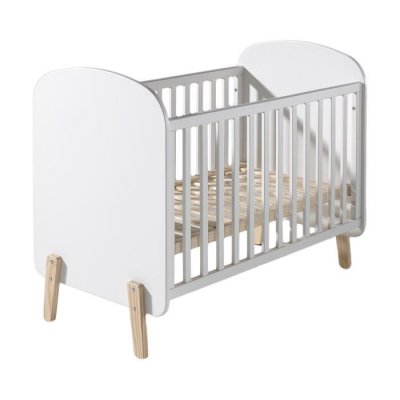 PARIS PRIX Lit b&eacute;b&eacute; 60x120 sommier inclus blanc
