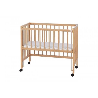 TISSI Lit b&eacute;b&eacute; &agrave; barreaux cododo en h&ecirc;tre massif naturel 40x90 cm 