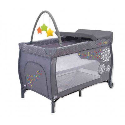 ASALVO Lit b&eacute;b&eacute; parapluie avec arche et table &agrave; langer 60x120 dandelion