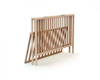Lit b&eacute;b&eacute; pliant AT4 Webaby H&ecirc;tre Brut 60 x 120