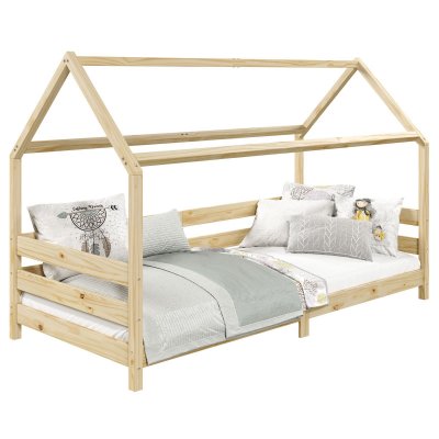 IDIMEX Lit cabane FINA 90 x 190 cm, en pin massif naturel