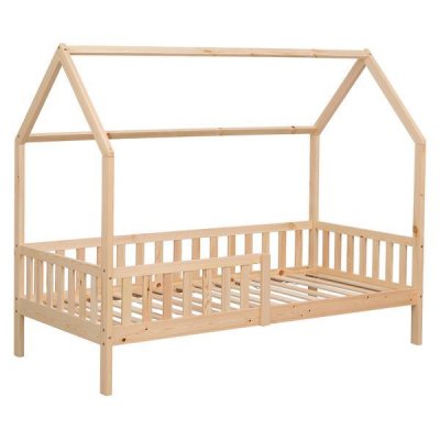 HAPPY GARDEN Lit cabane pour enfant 190x90cm en bois MARCEAU Marron