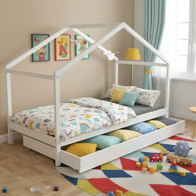 WEBER INDUSTRIES Lit cabane pour Enfants avec tiroirs Wendy 90 x 190 cm Blanc