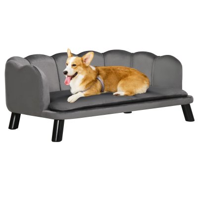 PAWHUT Lit canap&eacute; chien chat design contemporain coquillage