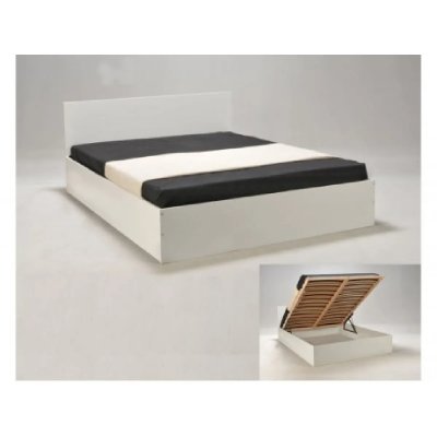 Lit coffre MADRID 160x200 + 1 sommier / Blanc