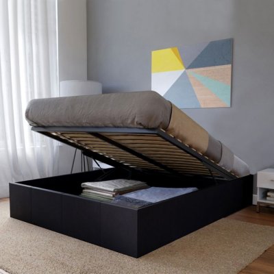 Lit coffre torino 140x190 + 1 sommier / noir 035516