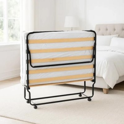 Lit d'appoint pliant 120 x 190 cm - Gris