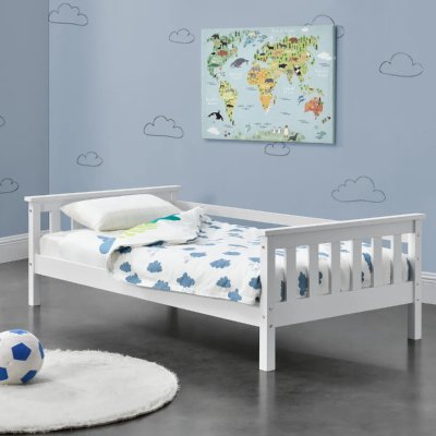 EN.CASA Lit d'Enfant Design Nuuk en Pin 160 x 80 cm Blanc Mat Laqu&eacute; []
