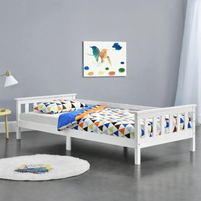 EN.CASA Lit d'Enfant Design Nuuk en Pin 200 x 90 cm Blanc Mat Laqu&eacute; []