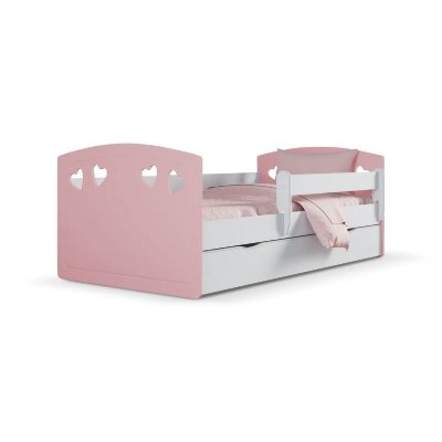 GENERIQUE Lit enfant &agrave; barri&egrave;re 160x80 cm avec tiroir - pivoine