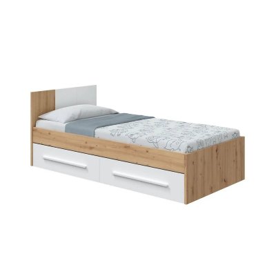 BUT Lit enfant ambient - ch&ecirc;ne nodi et artik white 77 a x 196 an x 92 p