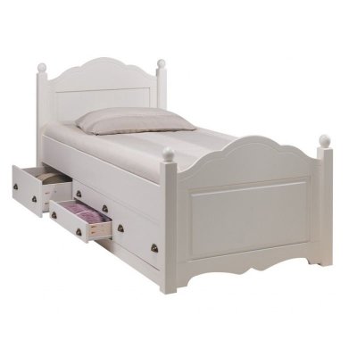 BEAUX MEUBLES PAS CHERS Lit enfant blanc 4 tiroirs 90 x 190 cm