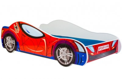KOBI Lit enfant + matelas 140x70 - lit voiture sheriff SPIDER 140