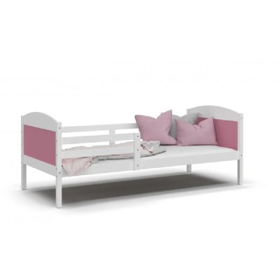 KIDS LITERIE Lit Enfant Mati 90x190 Blanc - rose Livr&eacute; avec sommiers - Blanc - rose