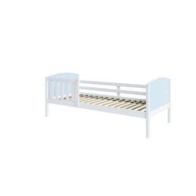 KIDS LITERIE Lit Enfant Tom 90x190 Blanc - bleu Livr&eacute; avec sommiers - Blanc - bleu