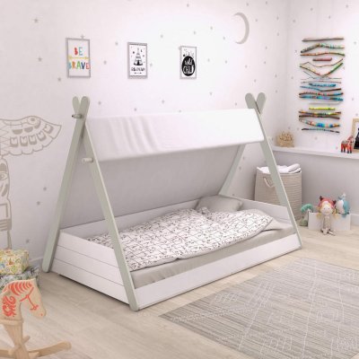 TERRE DE NUIT Lit enfant Totem 70x140 cm - Blanc - 