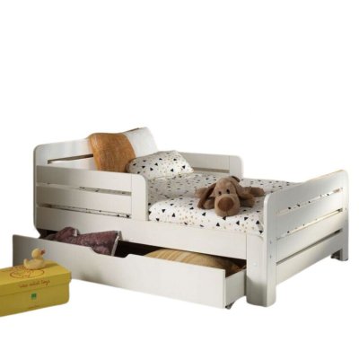 Lit evolutif pour enfant Jumper Blanc + Tiroir de lit + Matelas