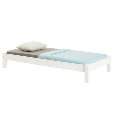 IDIMEX Lit futon TAIFUN, 90 x 190 cm, en pin massif lasur&eacute; blanc