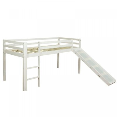 Lit mezzanine 90 x 200 cm - pin blanc 1434
