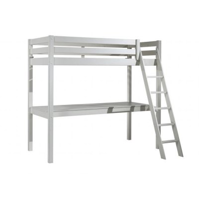 VIPACK Lit Mezzanine 90x200 avec Bureau Pino -  - Blanc - Enfant