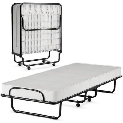 COSTWAY Lit Pliant 80x190 cm avec Matelas en Mousse M&eacute;moire de Forme Lit d&rsquo;Appoint Pliable en Acier avec 4 r