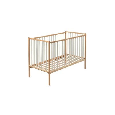 COMBELLE Lit Remi, 60cm x 120cm Taille, Bicolore Blanc et Naturel
