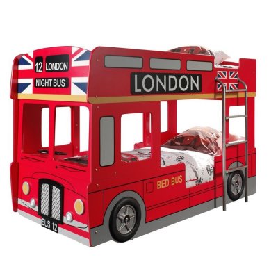 VIPACK Lit superpos&eacute; enfant bus ""londres"" rouge