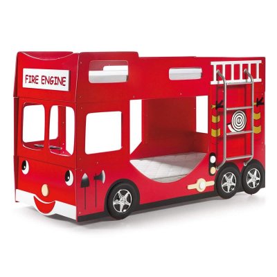 VIPACK Lit superpos&eacute; enfant ""pompier"" rouge