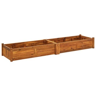 VIDAXL Lit sur&eacute;lev&eacute; de jardin Bois d'acacia 200x50x25 cm  Marron