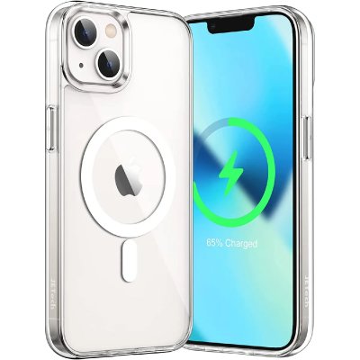 LITTLE BOUTIK  Coque Silicone Transparente Compatible Magsafe pour iPhone 13