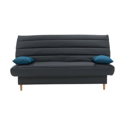 CONFORTEAM LIV Banquette clic clac 3 places - Tissu anthracite - Slyle scandinave - L 190 x P92 cm