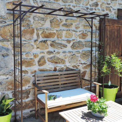 LMOULIN  - Arche de jardin en fer vieilli tubes carr&eacute;s grand mod&egrave;le