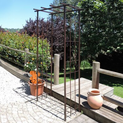 LMOULIN  - Arche de jardin en fer vieilli tubes carr&eacute;s petit mod&egrave;le
