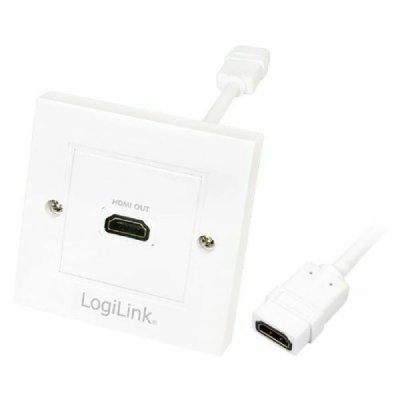 LogiLink AH0014 Adaptateur HDMI WALL PLATE, HDMI 1 port Blanc