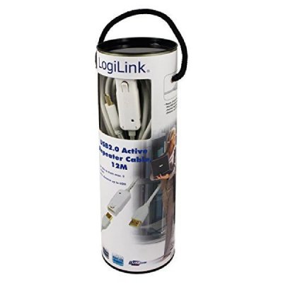 LOGILINK  UA0092 C&acirc;ble USB 2.0 avec r&eacute;p&eacute;teur 12 m Blanc