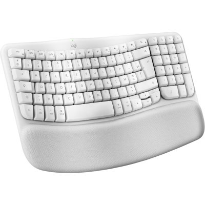 LOGITECH  Clavier ergonomique sans fil Azerty  Wave Keys pour Mac Bluetooth Blanc