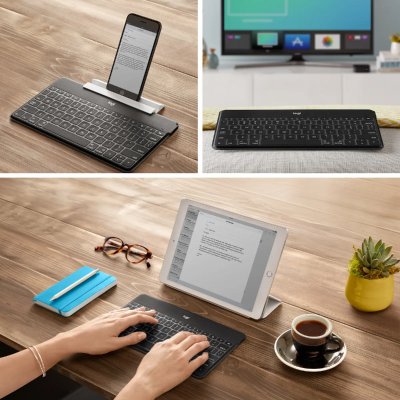 LOGITECH  Keys-To-Go Clavier sans Fil, Clavier QWERTZ Suisse - Noir