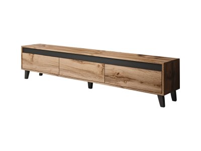 BESTMOBILIER Lord - meuble tv - bois et noir - 185 cm - style industriel couleur - bois